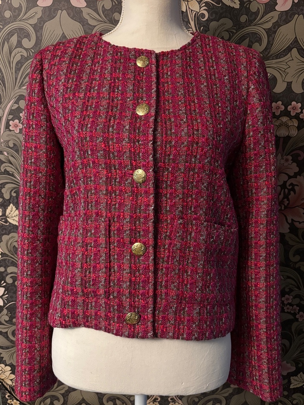 J. Crew pink tweed blazer, size 8